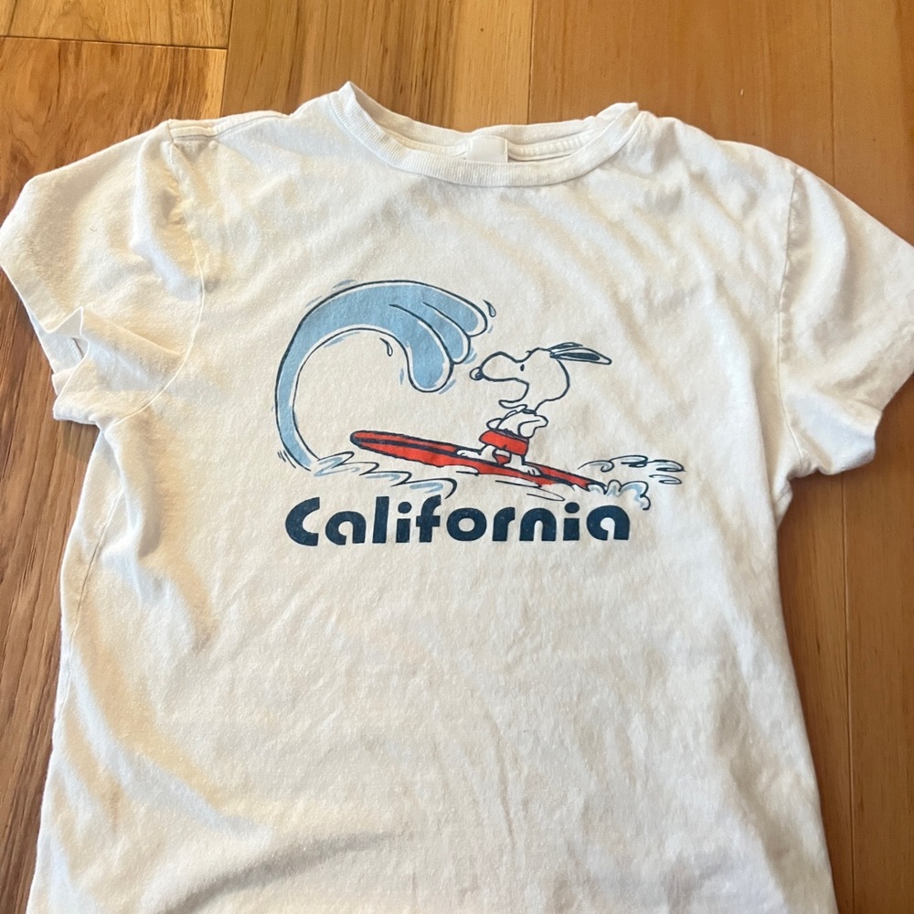 RE/DONE California Snoopy surfing tee